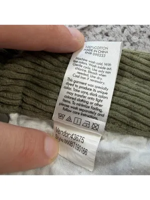 Pacsun Olive Green Corduroy Mom Jeans Womens 29 High Rise Tapered Y2K Indie thumbnail 9