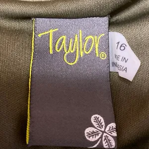 Taylor Olive Green Silky Satin Sleeveless Cami Cowl Neck Tank Slip Dress Size 16 thumbnail 4