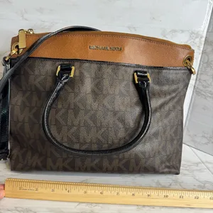 Michael Kors Aubrey Large Satchel Brown/Luggage women's bag shoulder purse‎ thumbnail 6