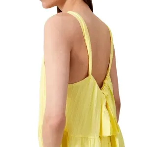 NWT french connection aleska textured dress - lemon gelato Large thumbnail 3