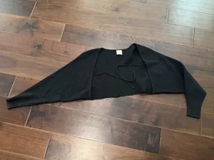 Kerisma Black Ribbed Shrug Sweater Top Cropped One Size thumbnail 4