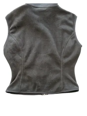 VTG Obermeyer Black Fleece Zip Vest Outdoor Ski Lodge Gorpcore high neck EUC M thumbnail 4
