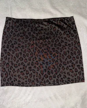 Forever 21 Skirt Mini brown leopard prints size Large thumbnail 5