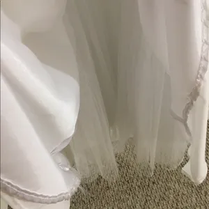 White Karishma Runched Wedding Formal Dress Prom Wedding Sparkly Sequins S thumbnail 7