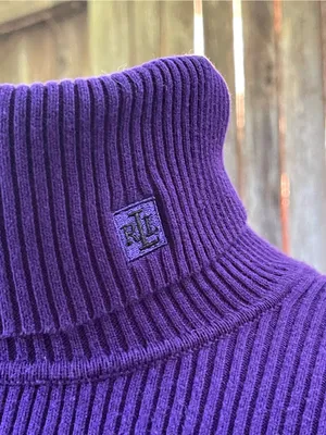 Lauren Ralph Lauren Purple Ribbed Turtleneck old money luxury classic minimalist thumbnail 3