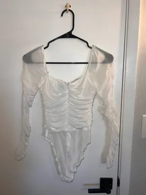 Princess Polly White Bodysuit Long Sleeve  thumbnail 2