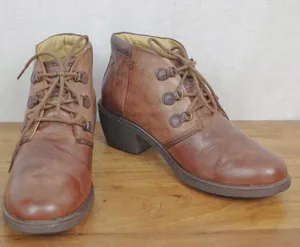 Bussola Ladies' Brown Leather Sirkka Ankle Boots Size 38 thumbnail 1