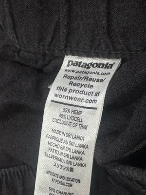 Patagonia Black Wide Leg Hemp Pants Women’s Medium thumbnail 2