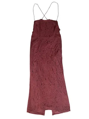 Anthropologie BHLDN Fame and Partners Women’s Rain Column Lace Midi Dress Maroon thumbnail 2