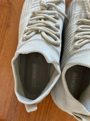 Cushionare Light Gray Knit Sock Sneakers with Lace-Up Detail thumbnail 3