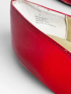Vintage Espanola 100 Red Leather Heels Size 9 thumbnail 7