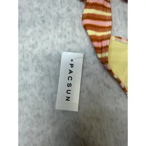 PacSun Outer Banks OBX Striped Underwire Bikini Top Pink Yellow Brown Medium NEW thumbnail 5