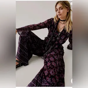 Free People x Anna Sui Cassiel Printed Jumpsuit Size L. B15 thumbnail 2