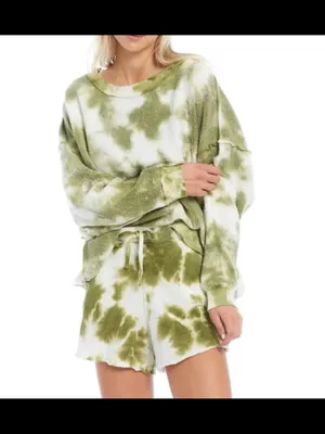 FREE PEOPLE Kelly Tie Dye shorts sweatshirt thumbnail 2