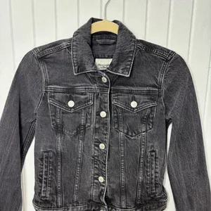 Abercrombie & Fitch Dark Gray Denim Jacket Size‎ XS thumbnail 4