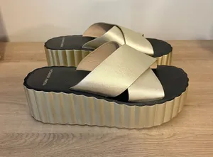 Tory Burch Gold Platform Sandals thumbnail 1