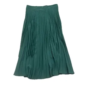 SHEIN Womens Pleated Skirt Green Large No Stretch Zipper Closure XL see Measure thumbnail 3