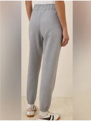 Pact Organic Cotton Cloud Brushed Fleece Jogger Sweatpants Gray Medium thumbnail 2