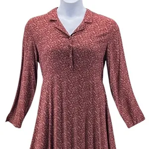 LL Bean Womens Prairie Dress 16 Vintage Cottagecore Simple Rayon Soft Flowy thumbnail 4