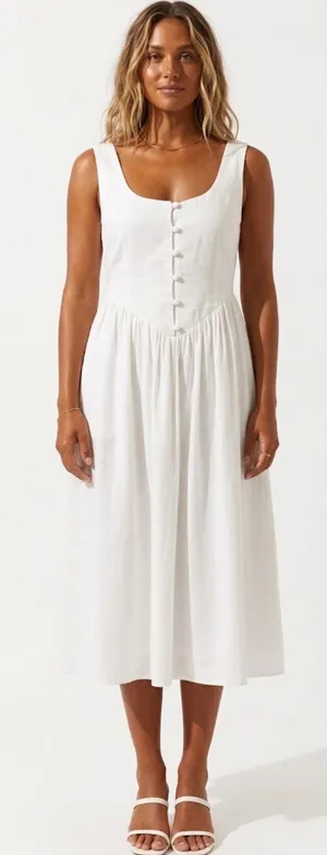 Rolla's Leoni Dress Size XS White‎ Sleeveless Midi NWT thumbnail 1
