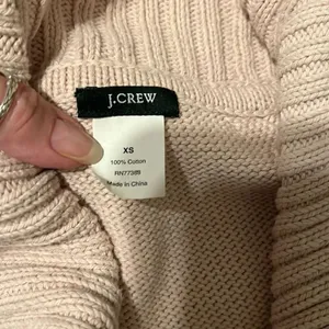 J Crew size XS cream long sleeve angled zip front floppy collar cardigan GUC thumbnail 4