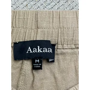 Aakaa pull on wide leg cropped palazzo elastic waistband pants, size medium thumbnail 2