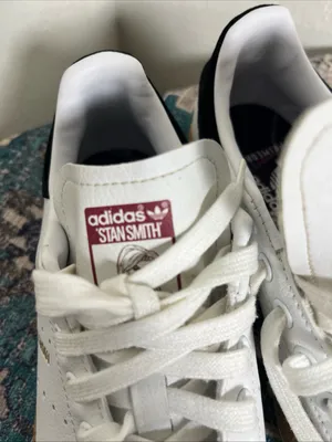 adidas White Leather Sneakers with Burgundy Logo Accents thumbnail 4