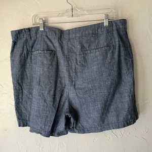 A New Day Women’s Size‎ 18 Blue Chambray Shorts 100% Cotton Lightweight Summer thumbnail 3