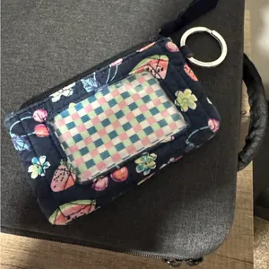 Vera Bradley Vineyard Floral Top Zip ID Case Coin Pouch thumbnail 1