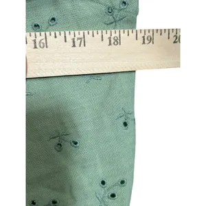 Lauren Ralph Lauren Pistachio Green Floral‎ Eyelet Linen Long Sleeve Button Top thumbnail 8