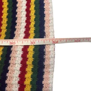 Nix & Nox Colorful Rainbow Striped Crochet Open Cardigan Duster Oversized‎ Large thumbnail 7