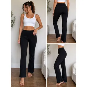 Aerie Offline The Hugger Legging High Rise Black Flare Yoga Pants Size L thumbnail 2