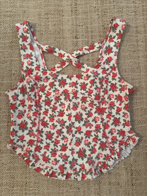 Free People Melanie Tank Top Rose Floral Medium thumbnail 6