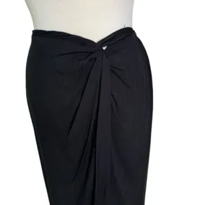 Aqua Swim Womens Black Sarong Beachwear Skirt Cover Up Size M/L NWT thumbnail 6
