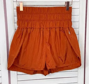 Free People The‎ Way Home Nylon Athletic Running Shorts Rust Orange Small thumbnail 1