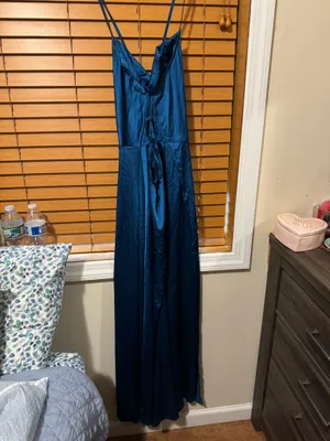 Long dress blue green side slit Size L thumbnail 3