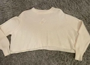 Cotton On White Crop Top Sweater thumbnail 3