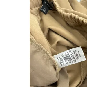 Ann Taylor Wide Leg Brown Khaki Drawstring Trouser Pants Office Business Work XS thumbnail 4