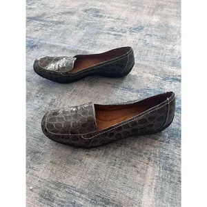 Natural Soul By Naturalizer Gray Faux Crocodile Fanna Loafer Womens 7.5 thumbnail 3