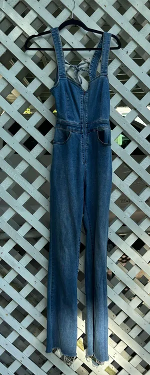 Free People 2nd Ave One Piece Denim Jumpsuit thumbnail 5
