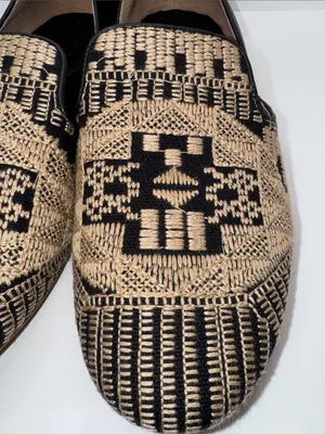 LATIGO For Anthropologie ‘Alba’ Embroidered d’Orsay Loafer Flats Women’s 8 Boho thumbnail 4