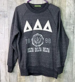 Alternative Earth Size Medium Delta Delta Delta Crewneck Long Sleeve Sweatshirt thumbnail 1