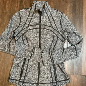 Lululemon Define Jacket Gray Space Dye Heathered Zip Up Size 8 Athleisure Yoga thumbnail 1