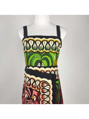 NWOT Farm Rio Multicolor Sleeveless Linen Blend Floral Midi Dress Size XS thumbnail 4