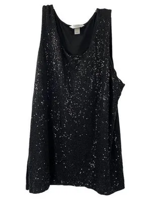 CJ Banks Women's Sequin Front Sleeveless Top thumbnail 1