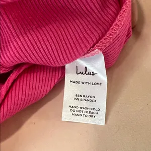 Lulu's Vibrant Pink Stretch Ribbed Sleeveless Wired Bra‎ Thong Bodysuit NWT XL thumbnail 13