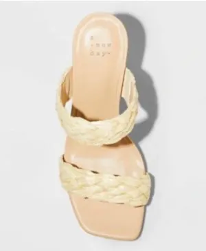 A New Day Tan Raffia Basil Heels | Size 8 thumbnail 2