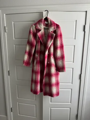 Lovers + Friends Revolve Kanani Coat in Pink Plaid thumbnail 9