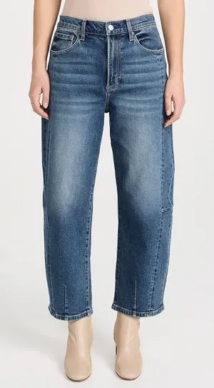 Pistola Eli Barrel Jeans 24 Augustus‎ Wash High Rise Arched Cropped Blue Denim thumbnail 1
