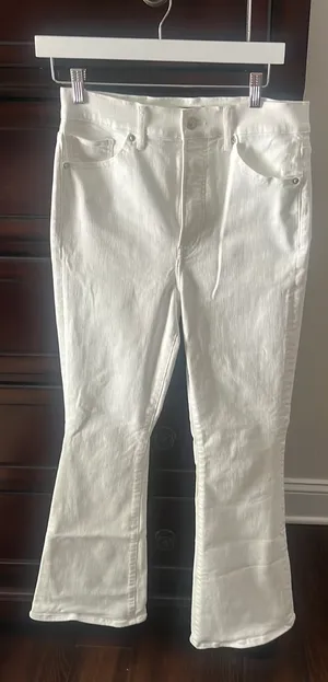 Express White Hot Denim Flared Jeans thumbnail 1
